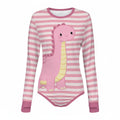 Pink Dino Snuggle Long Sleeve CuddleSuit