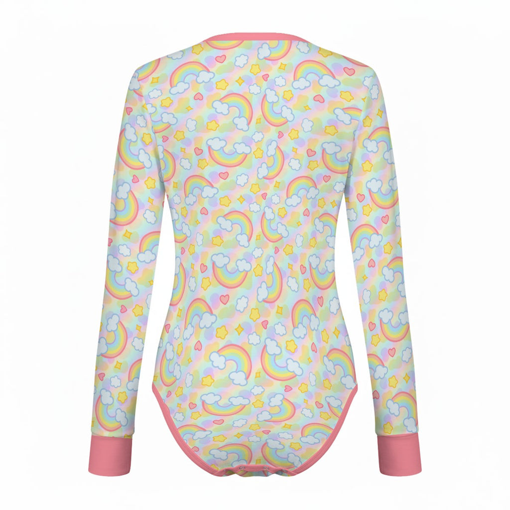 Pastel Rainbow Long Sleeve CuddleSuit