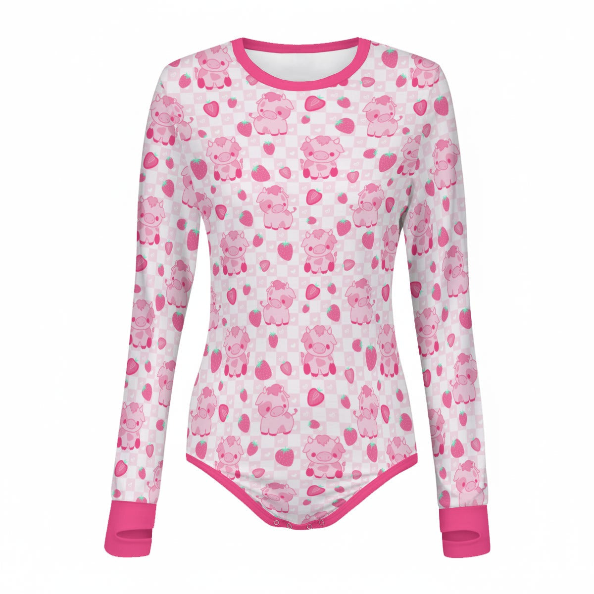 Berry Moo Long Sleeve CuddleSuit