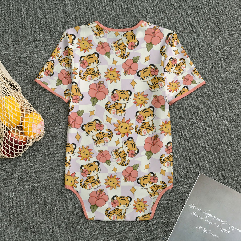 Tiger Bloom Short Sleeve CuddleSuit