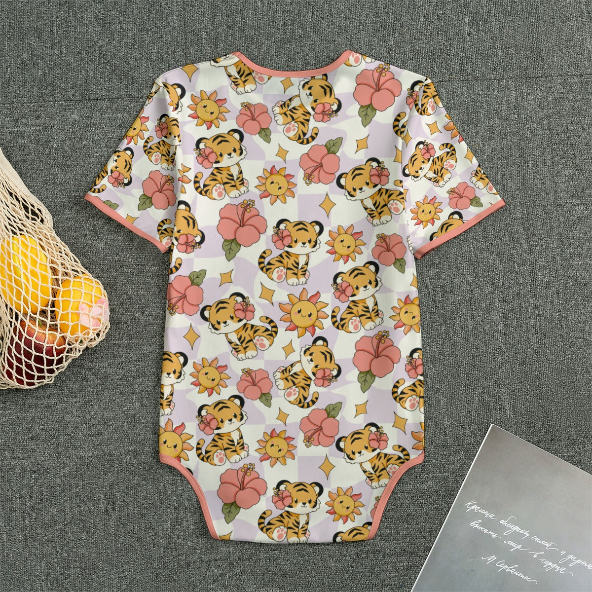 Tiger Bloom Short Sleeve CuddleSuit
