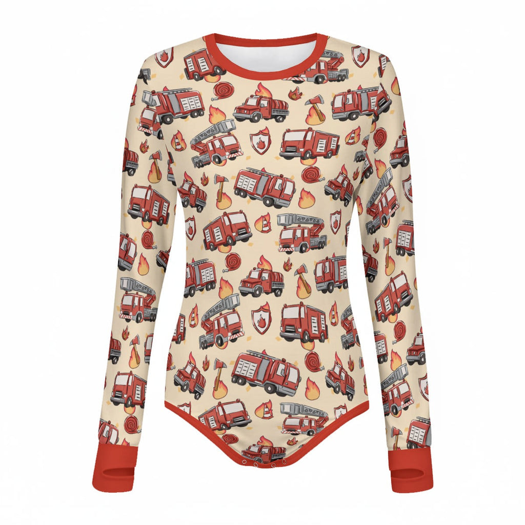 Little Firefighter Long Sleeve CuddleSuit