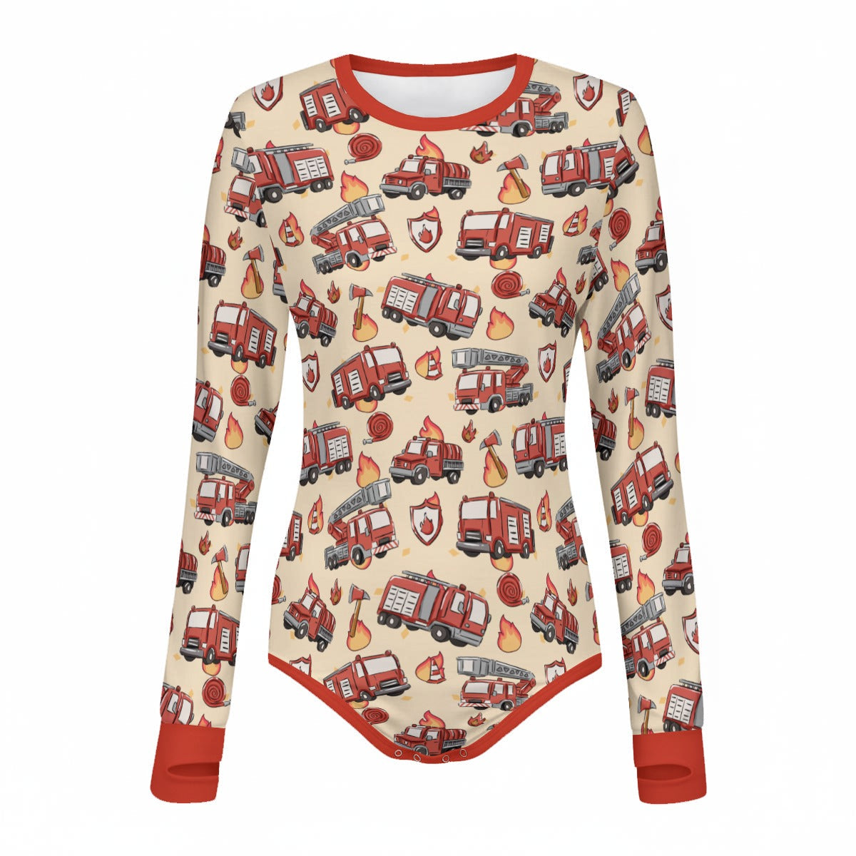 Little Firefighter Long Sleeve CuddleSuit