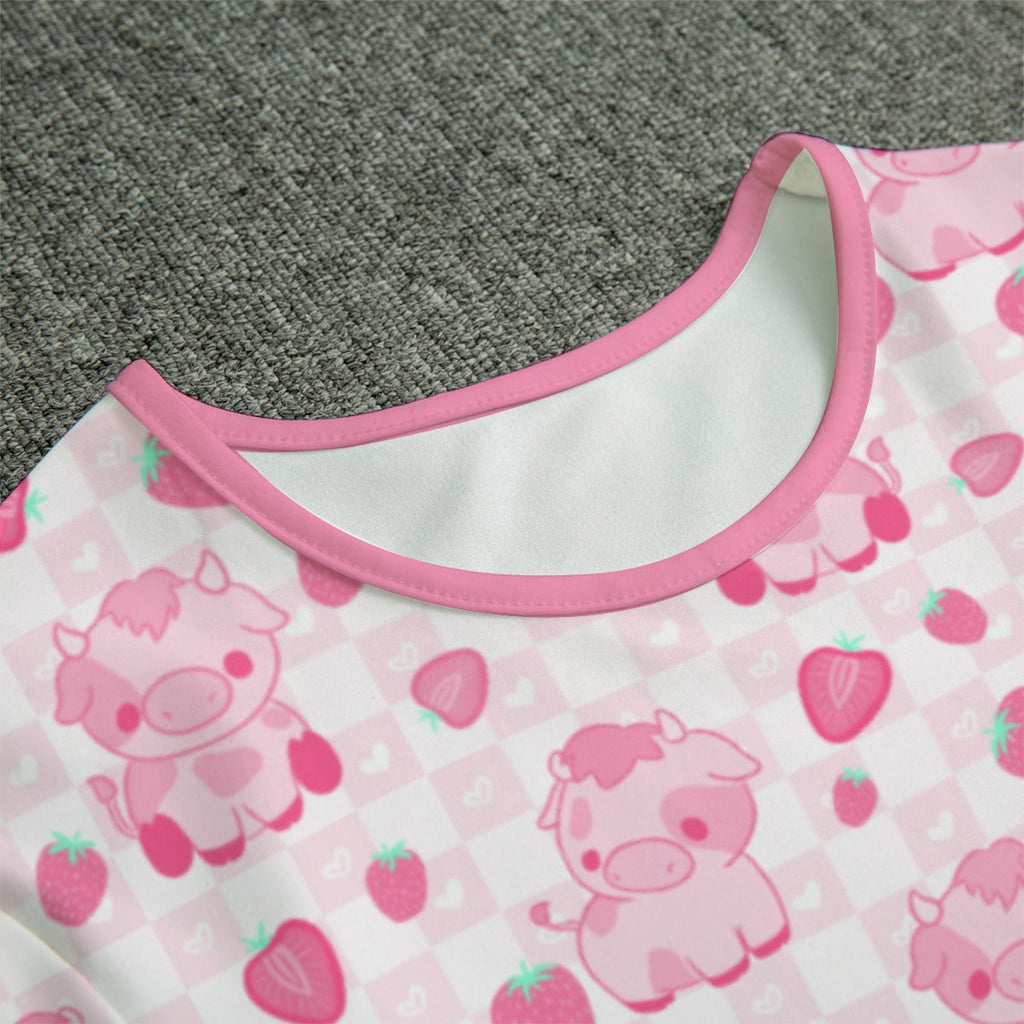 Berry Moo Short Sleeve CuddleSuit