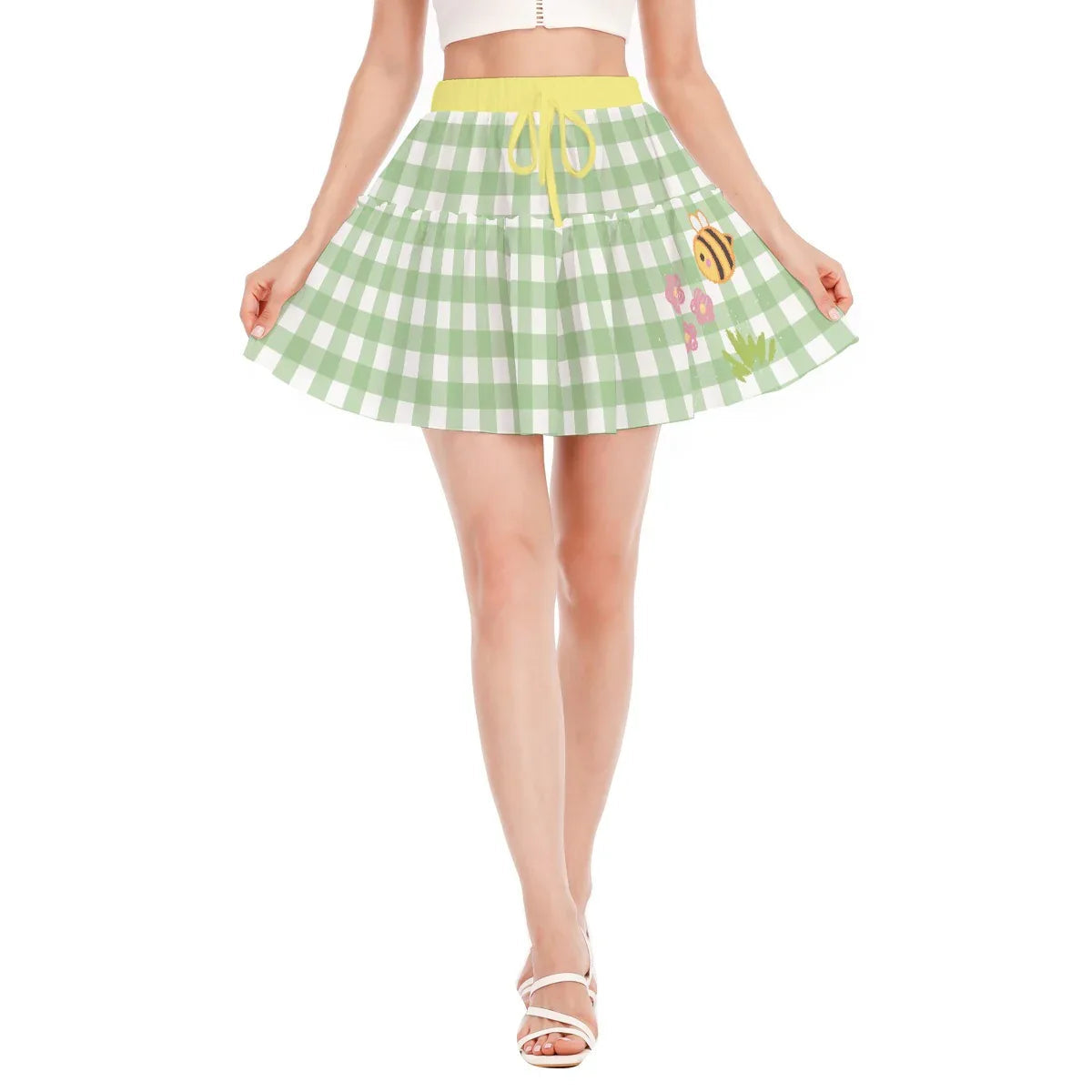 Sweet Lil Bee Ruffle Plaid Skirt