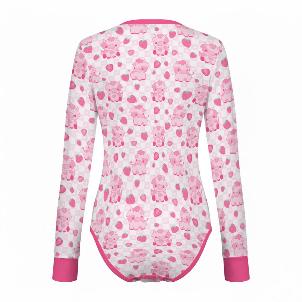 Berry Moo Long Sleeve CuddleSuit