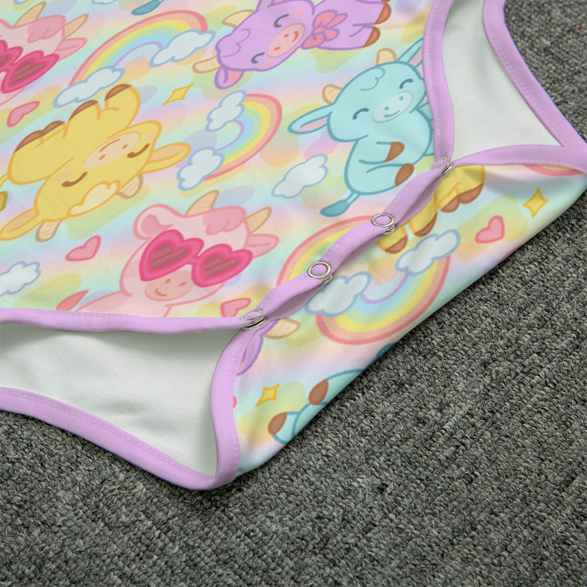 Rainbow Moobaby Short Sleeve CuddleSuit
