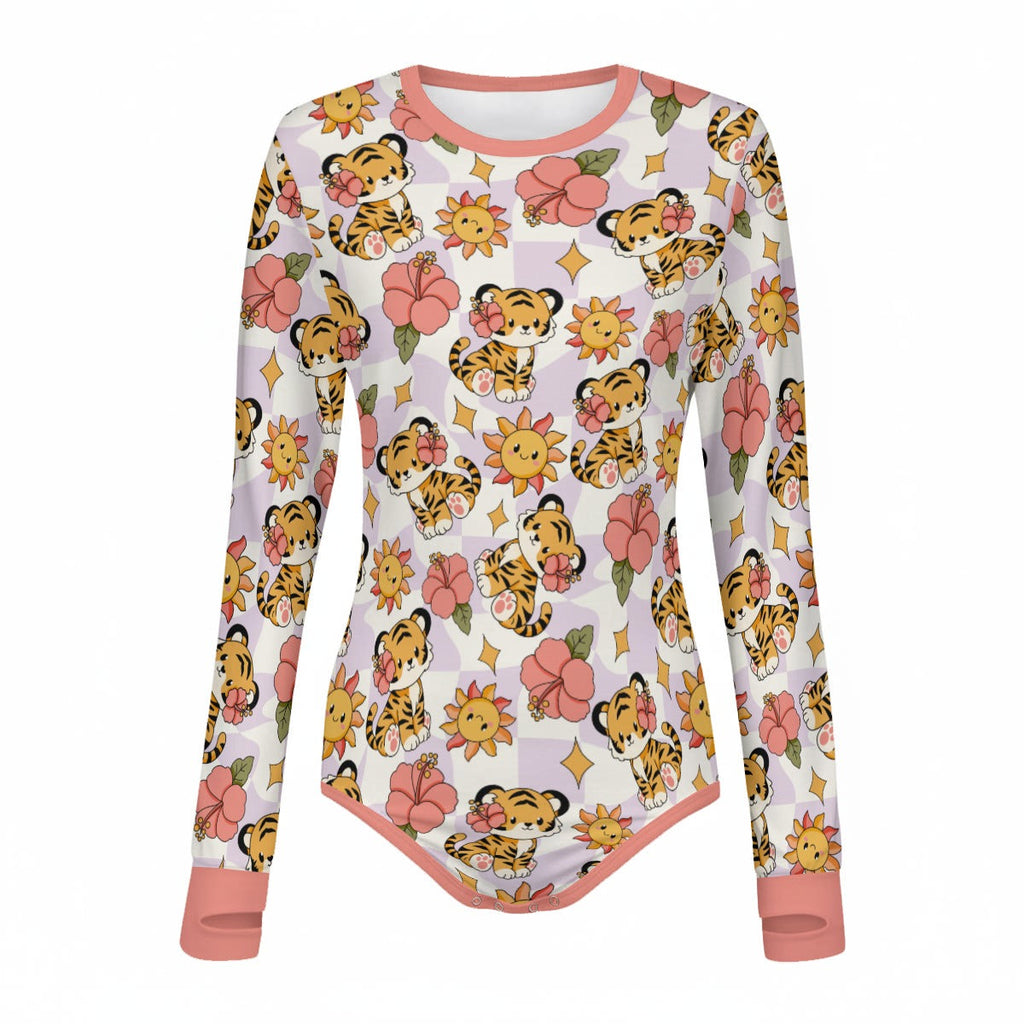 Tiger Bloom Long Sleeve CuddleSuit