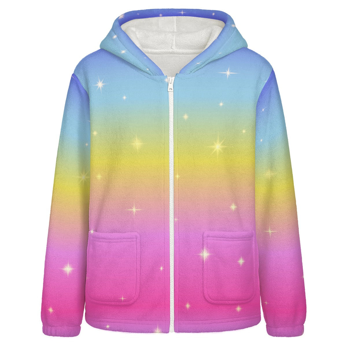 Rainbow Snuggle Bear Cozy Cat Ear Hoodie