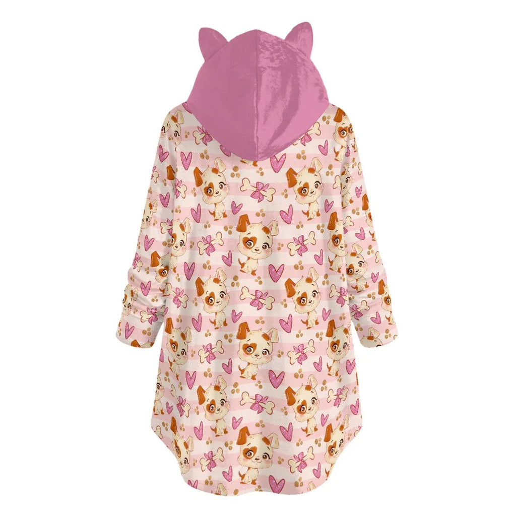 Puppy Love Flannel Ears Hoodie