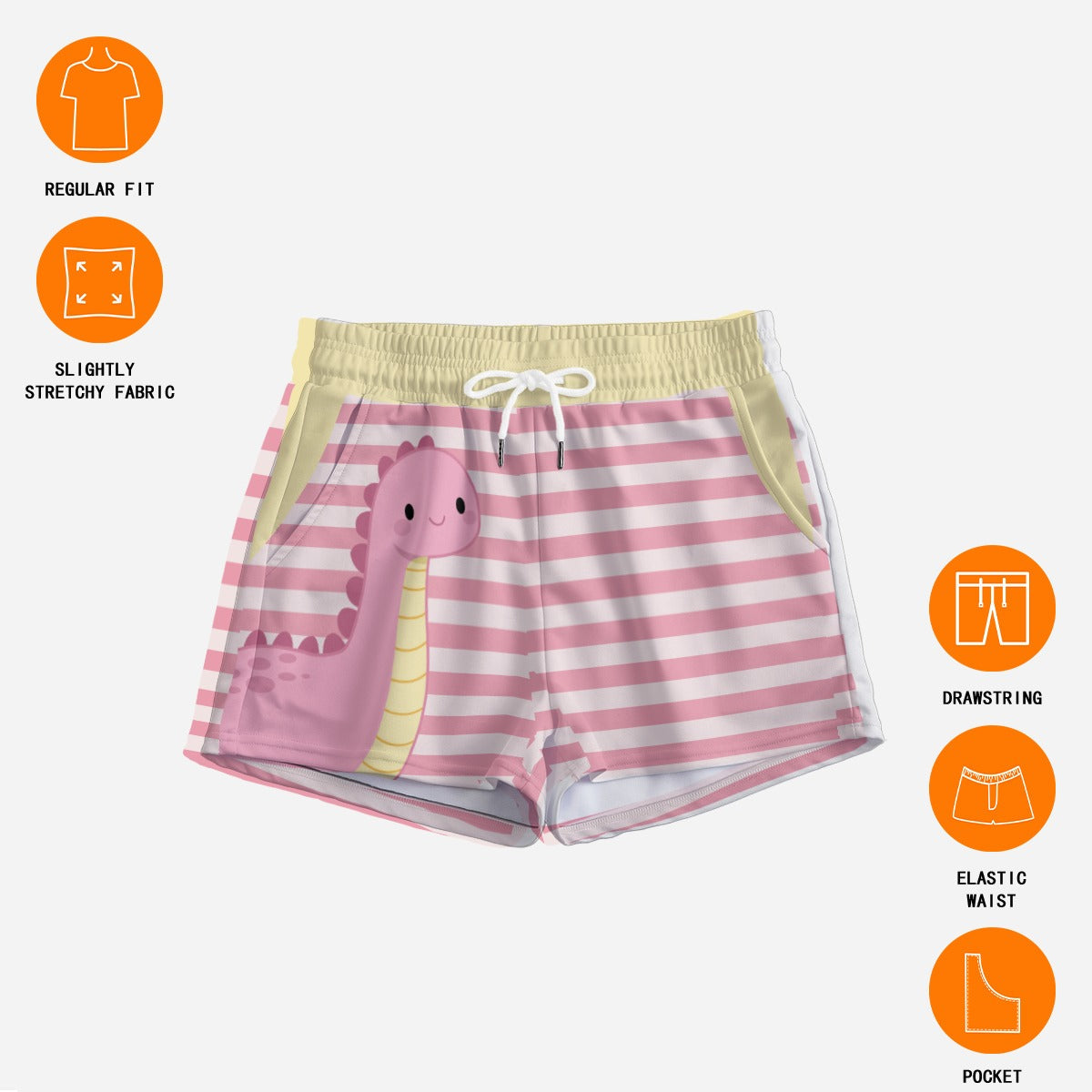 Pink Dino Snuggle Cozy Shorts