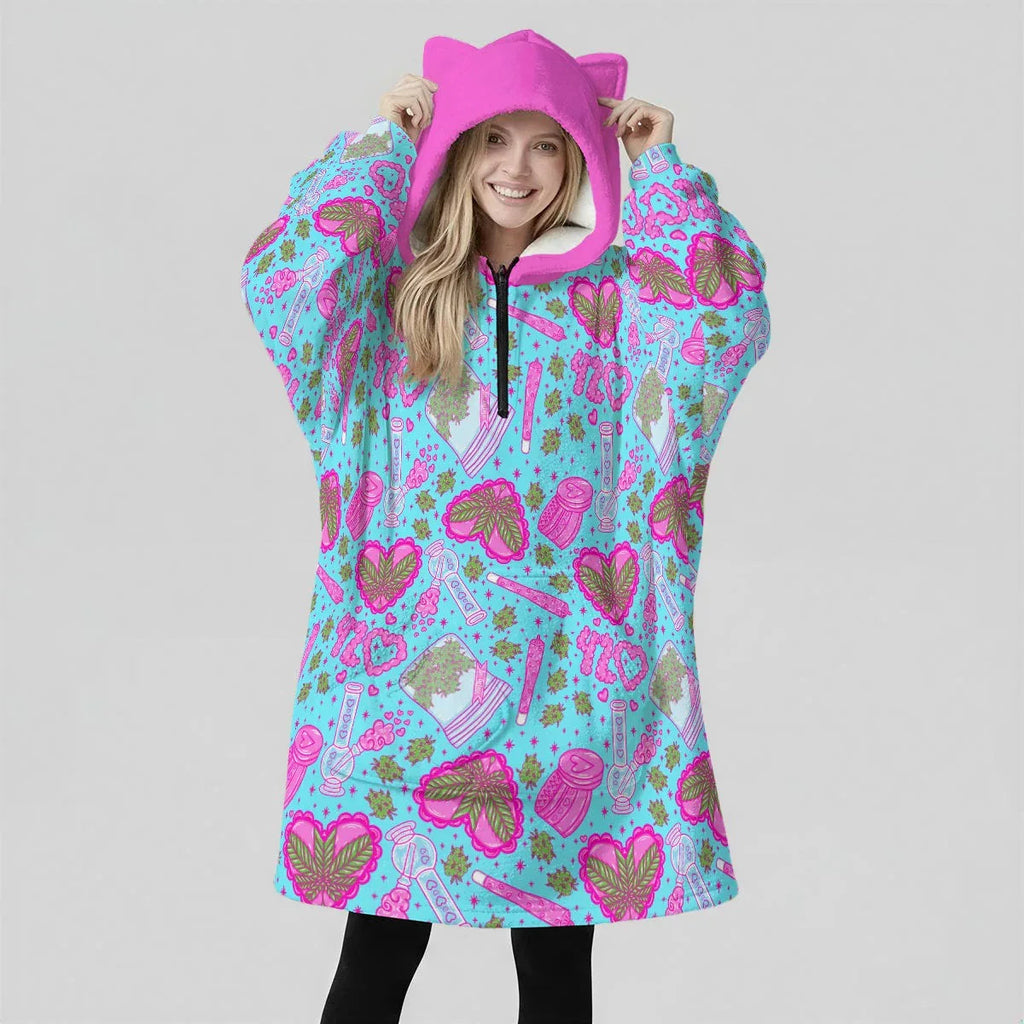 Blazed N’ Cozy Ear Hoodie Blanket