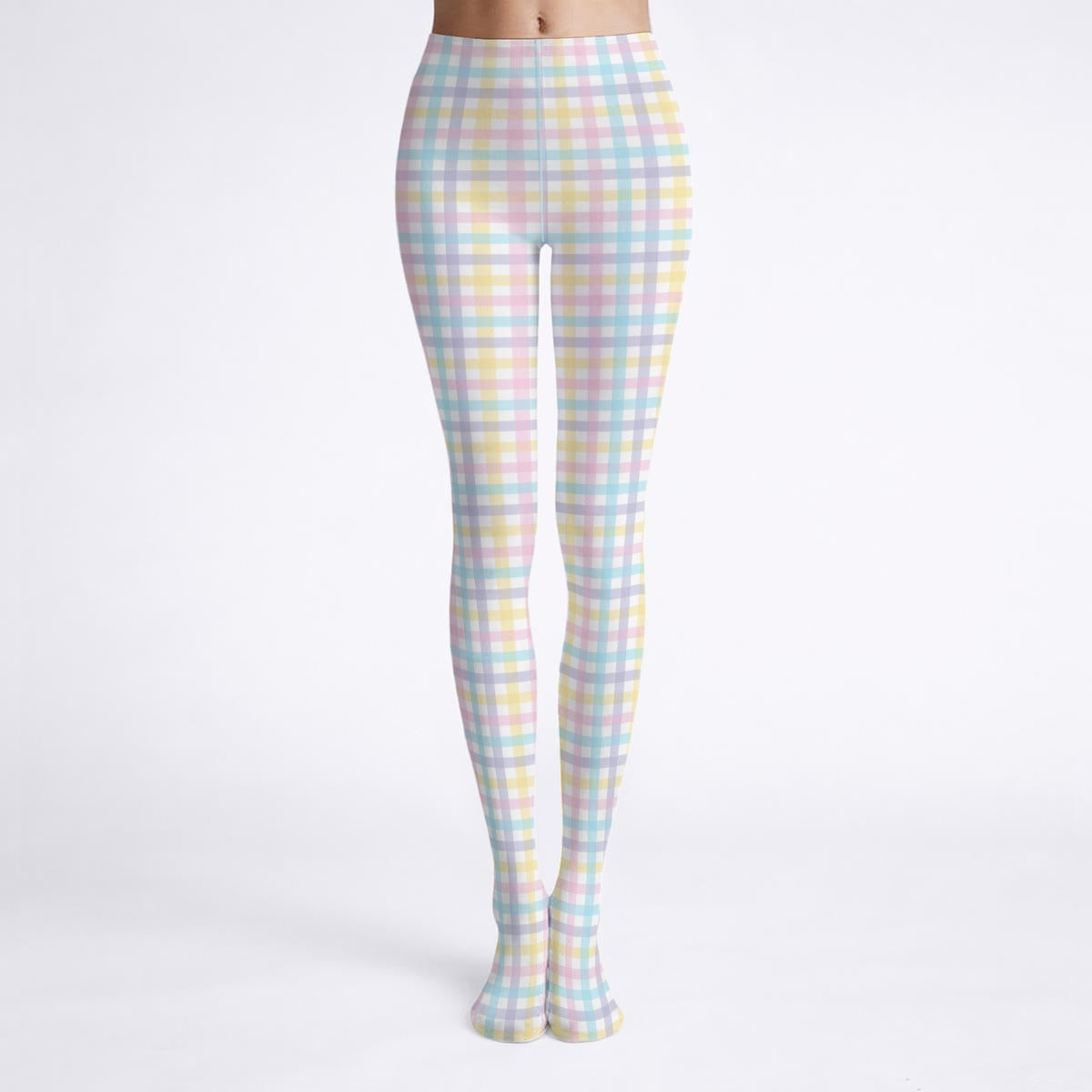 Pretty Unicorn Plaid Stretch Tights