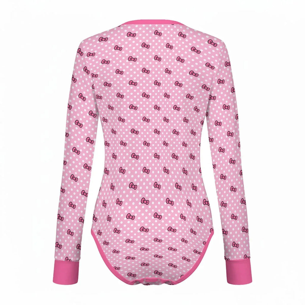 Sweet Bow Long Sleeve CuddleSuit