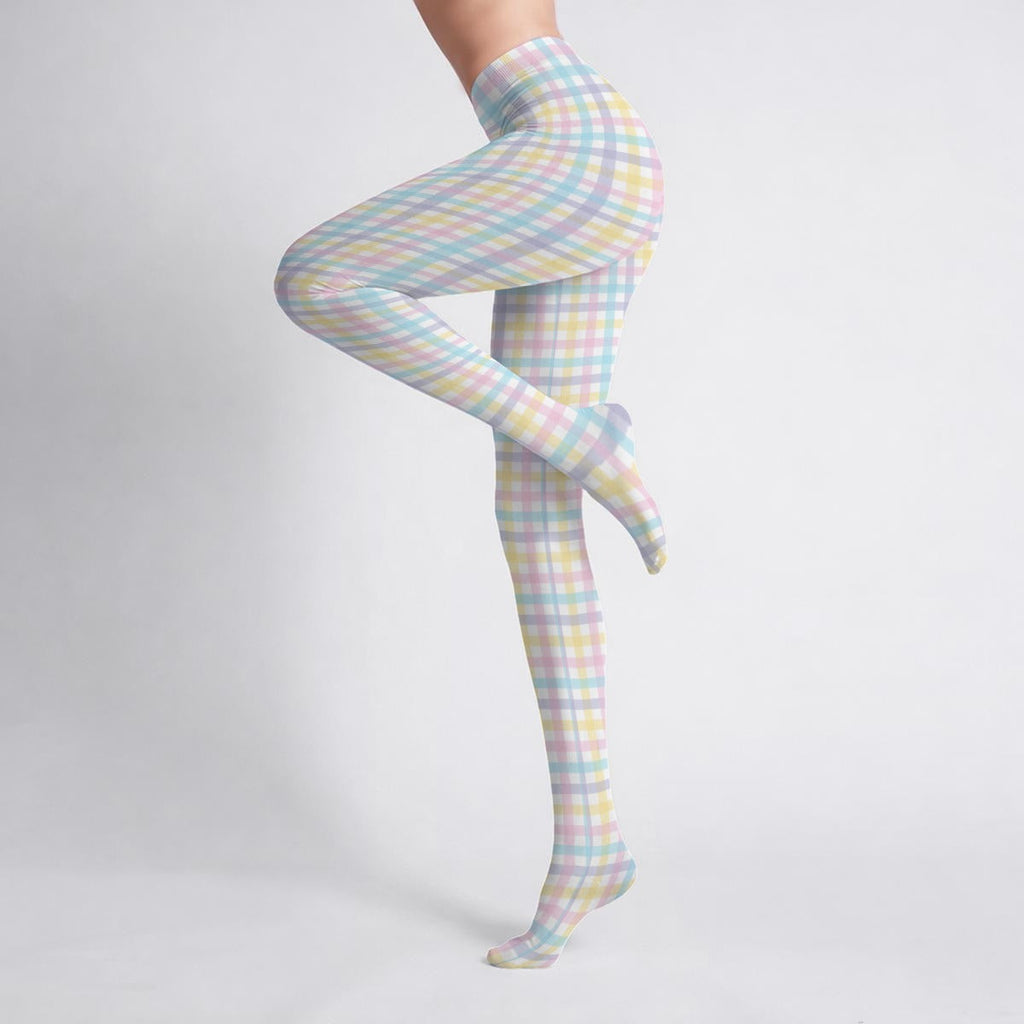Pretty Unicorn Plaid Stretch Tights