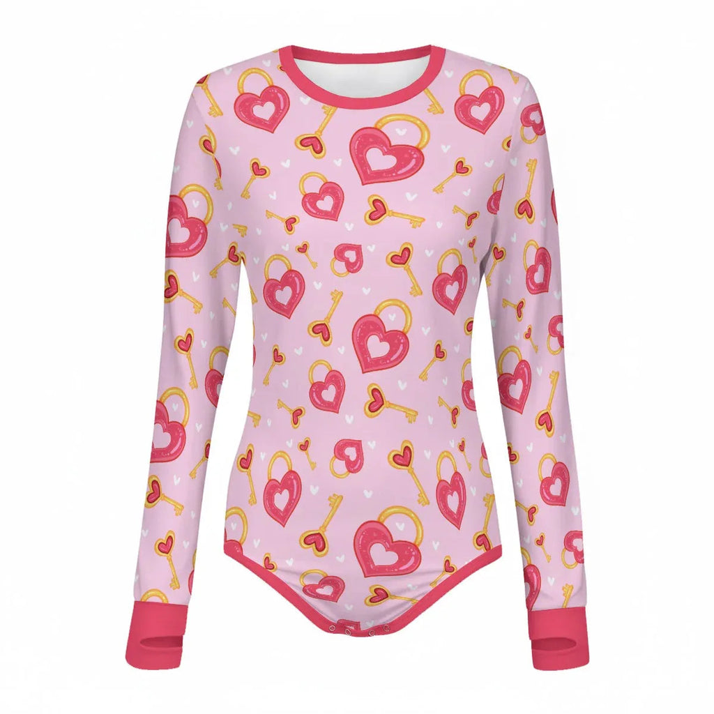 Heart & Key Long Sleeve CuddleSuit