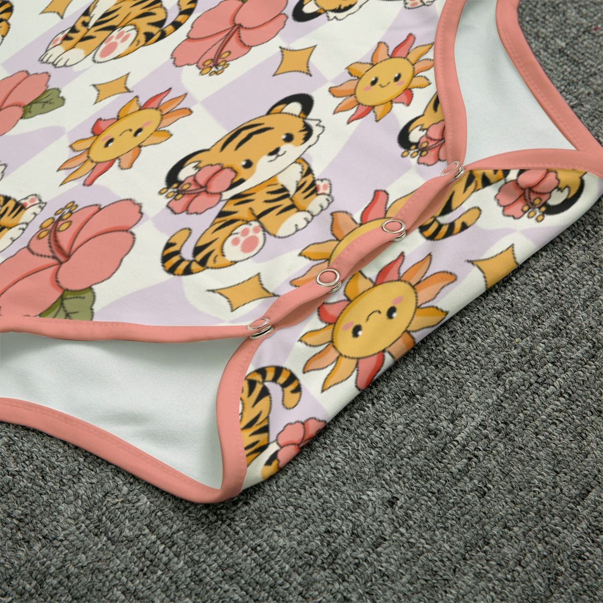 Tiger Bloom Short Sleeve CuddleSuit