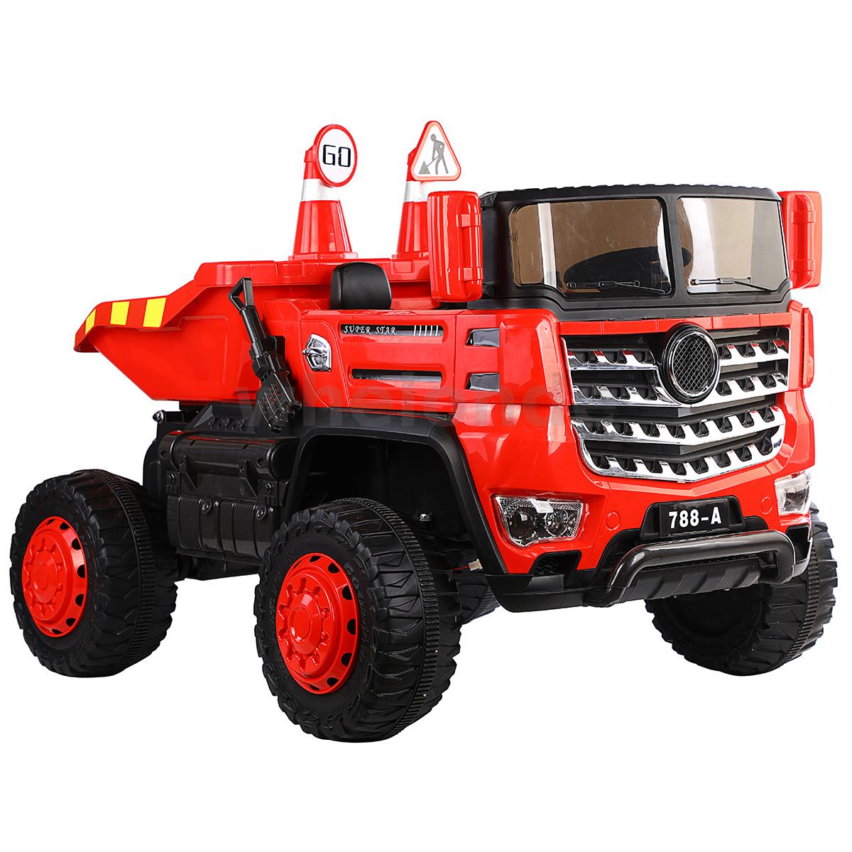 12V Battery-Operated Children's Dump Truck 2 Seater RC Electric Scoop