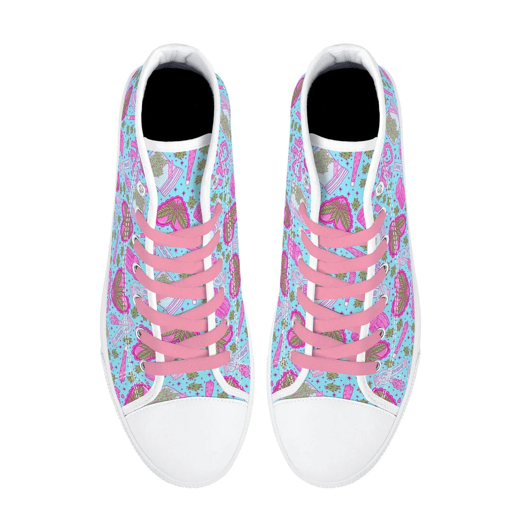 Puff Puff Play High Top Canvas Sneakers