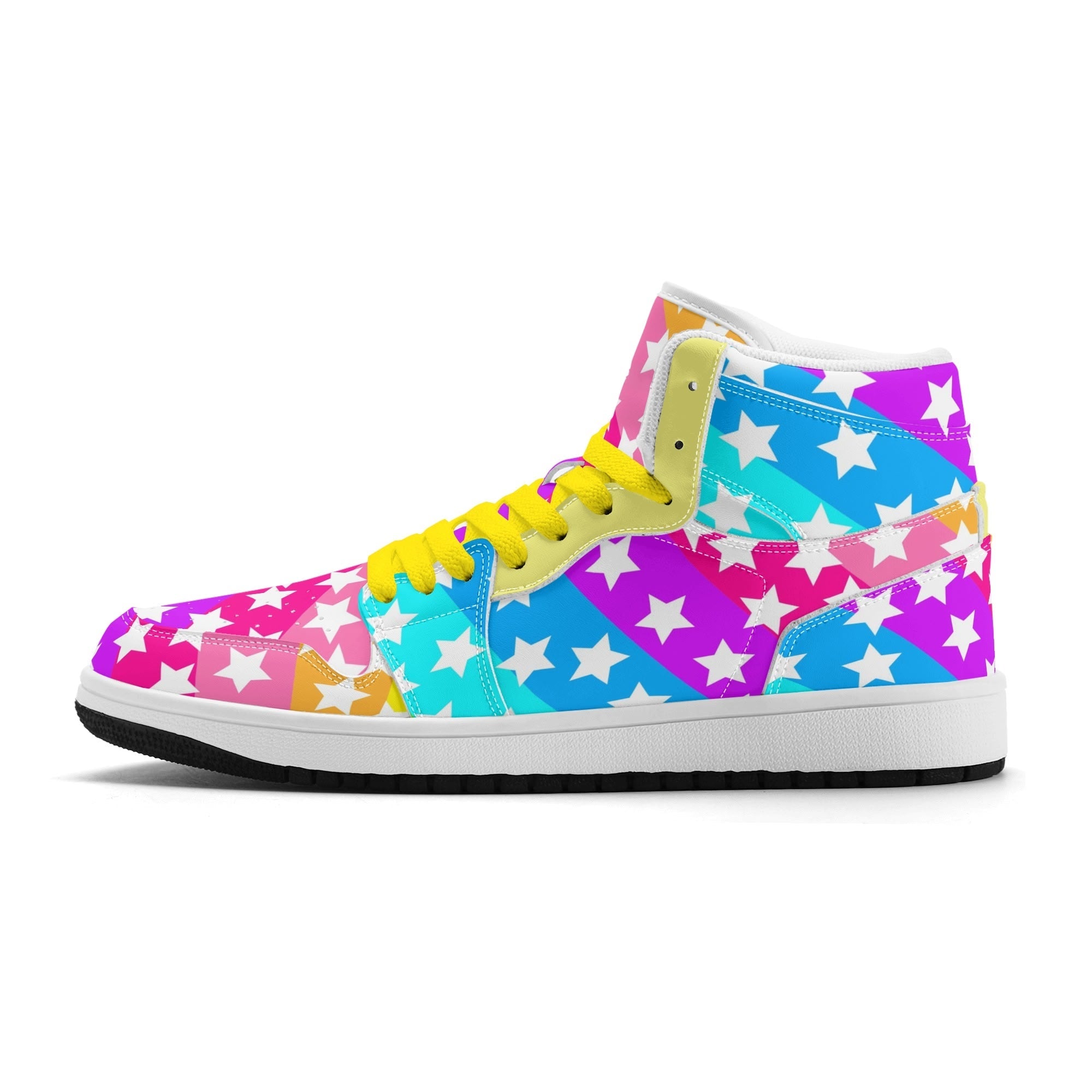 Rainbow Starfall Retro High Top Sneakers