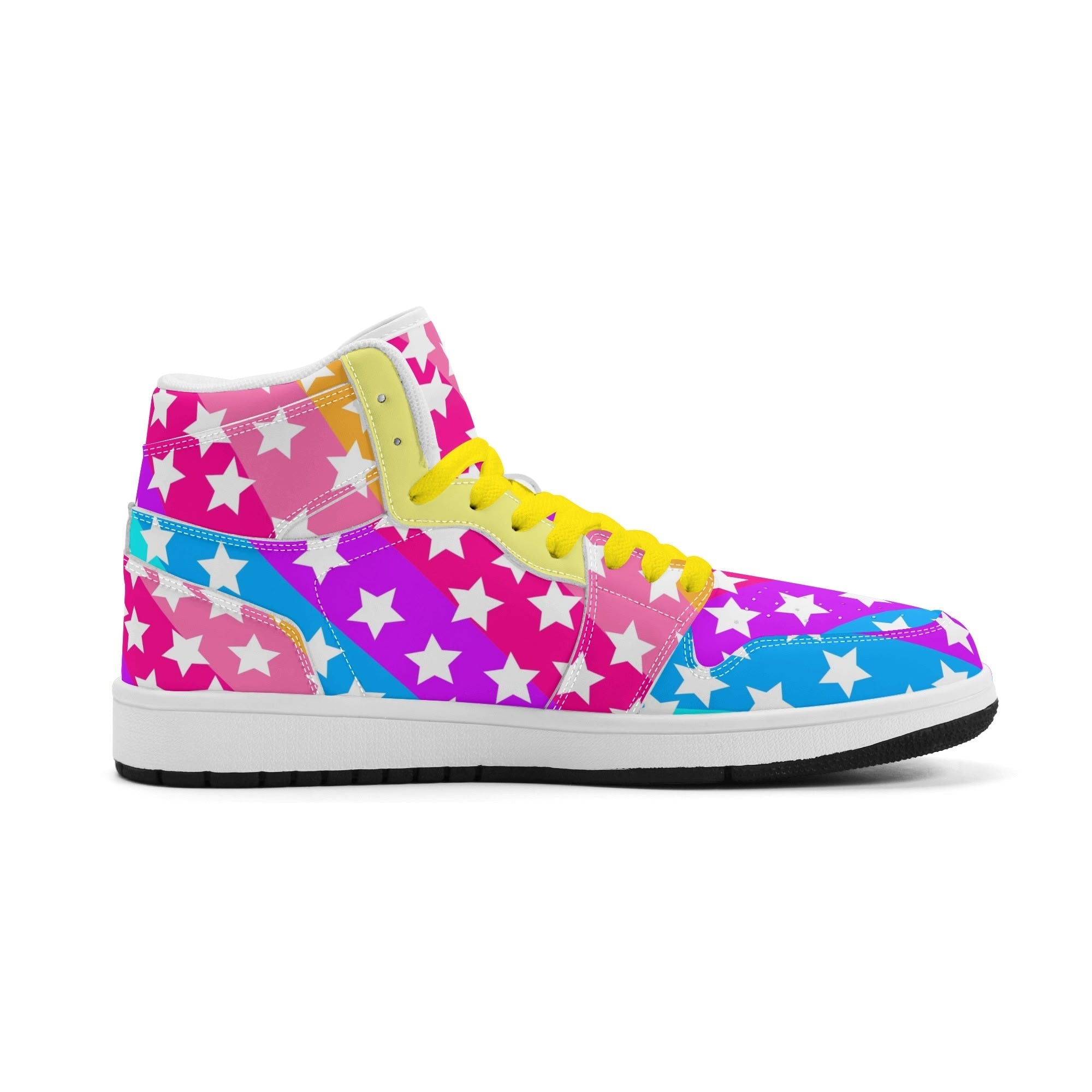 Rainbow Starfall Retro High Top Sneakers