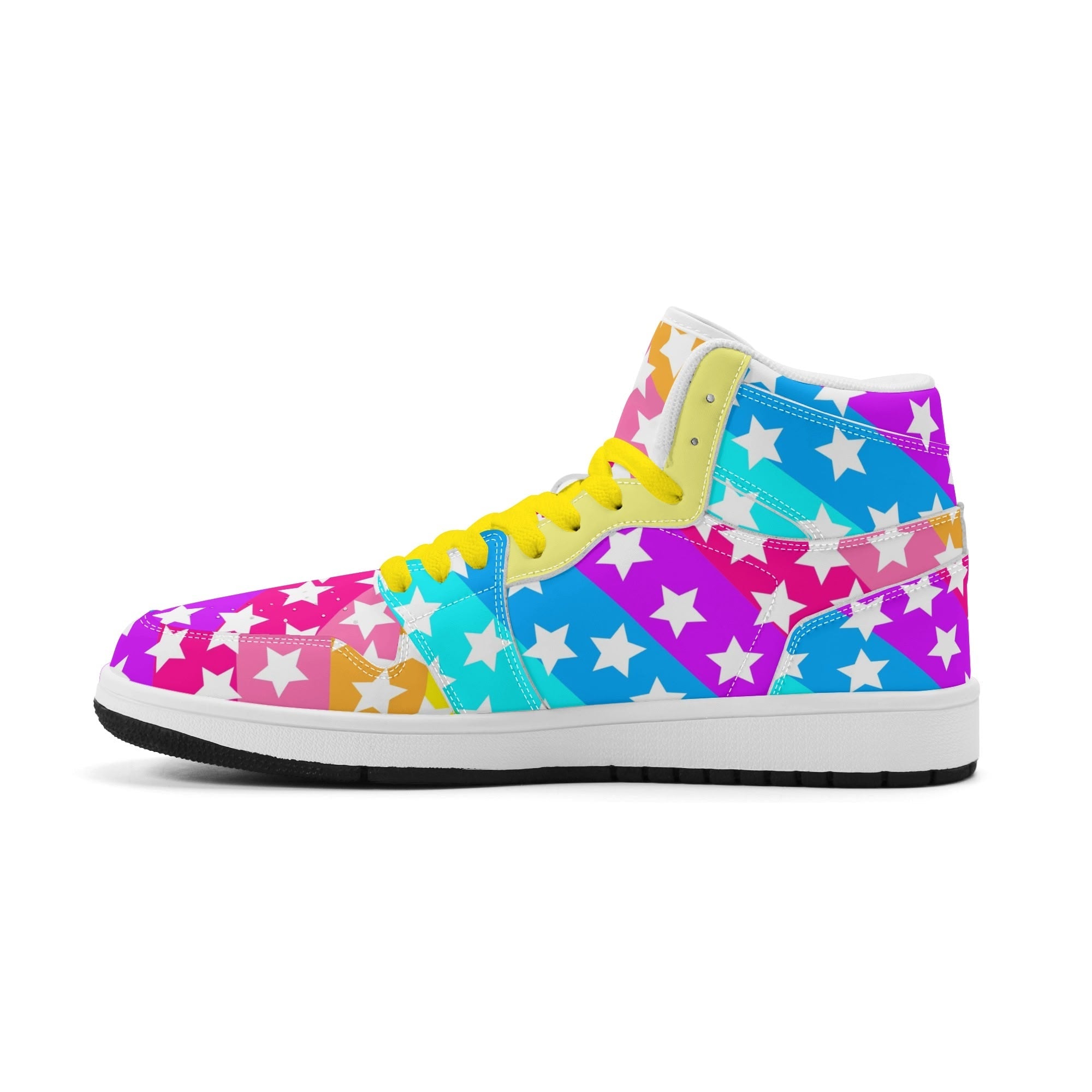 Rainbow Starfall Retro High Top Sneakers