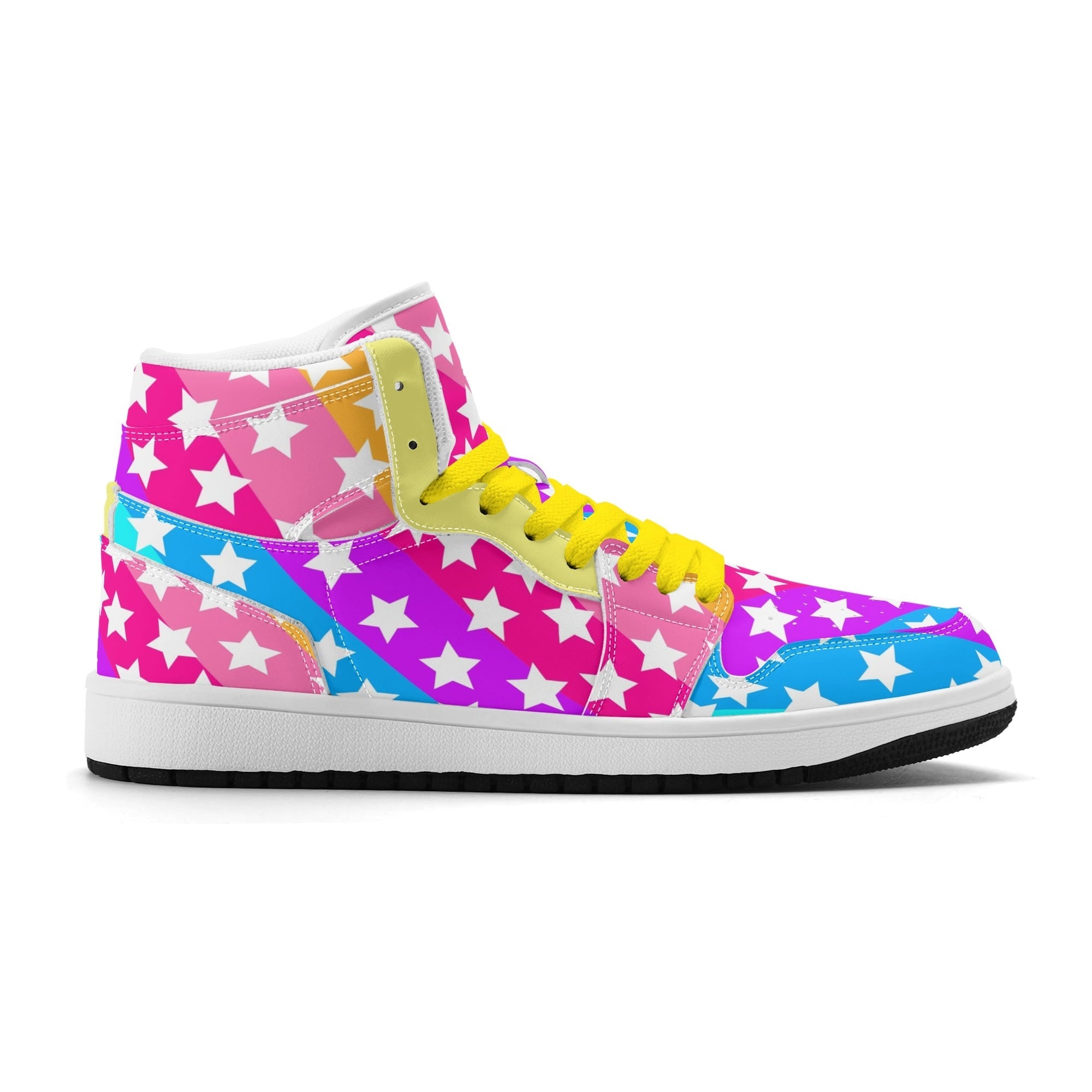 Rainbow Starfall Retro High Top Sneakers