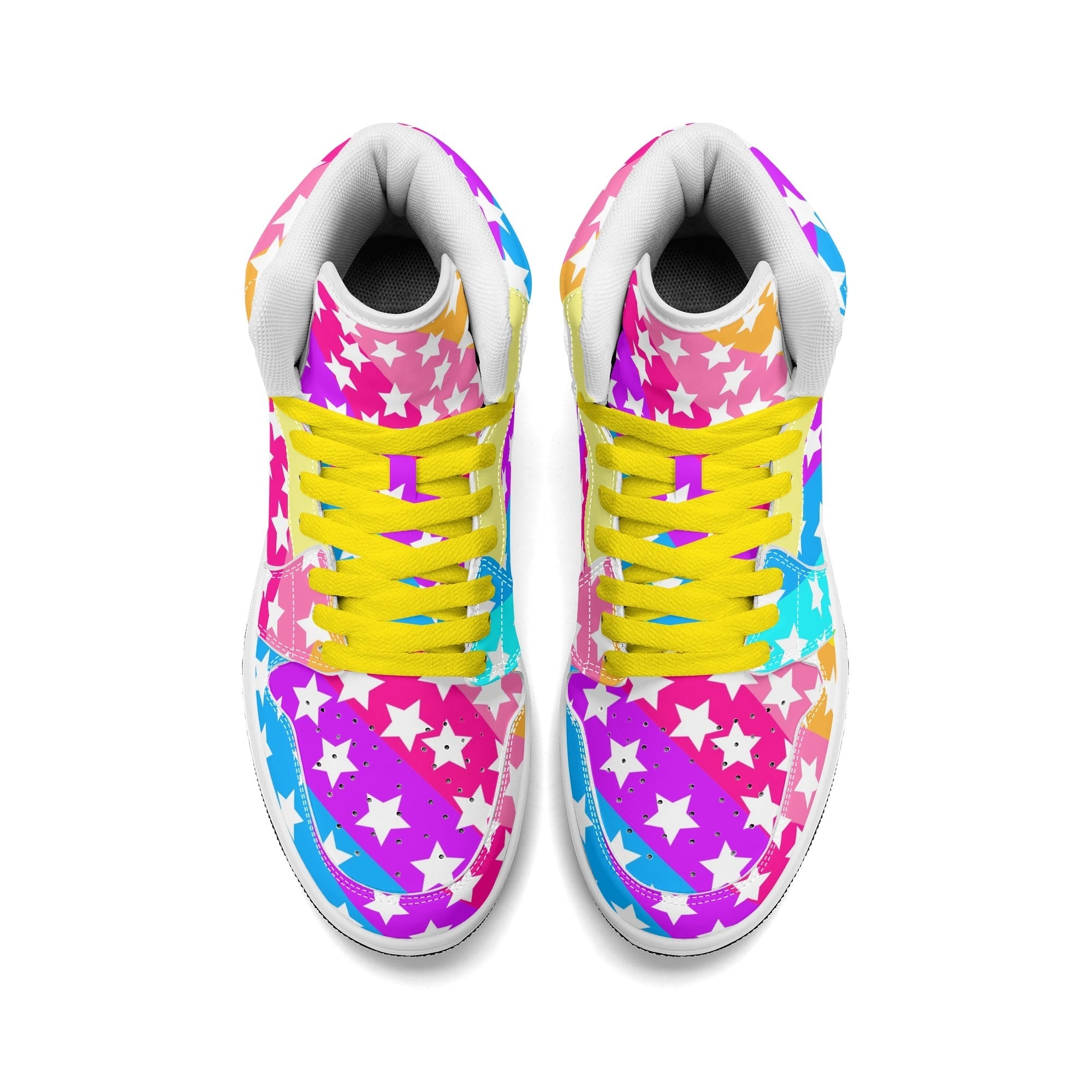 Rainbow Starfall Retro High Top Sneakers