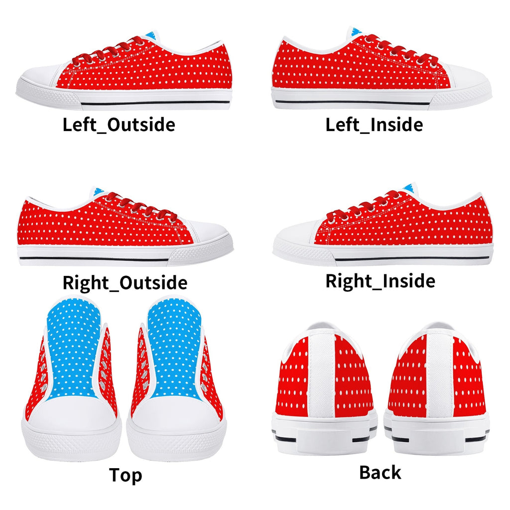 Candy Pop Polka Canvas Low Top Sneakers