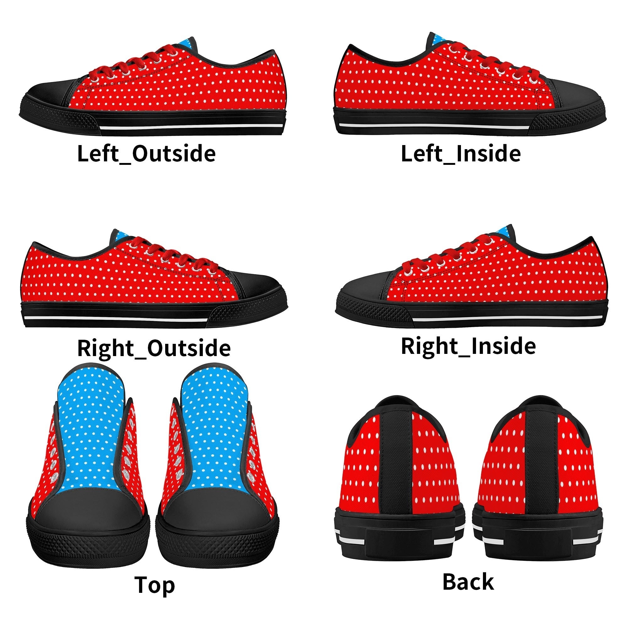 Candy Pop Polka Canvas Low Top Sneakers