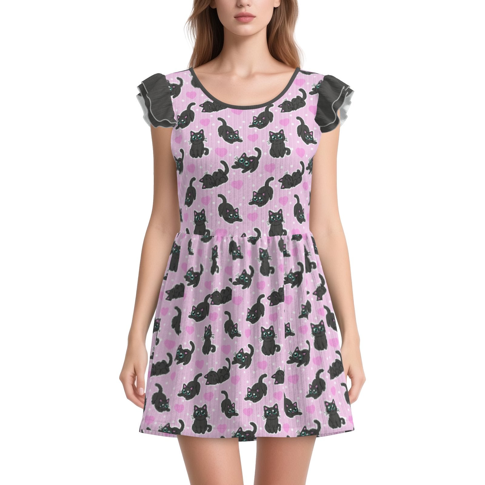 Midnight Meow Playsuit CuddleDress | Built-In Brief & Snap Closure
