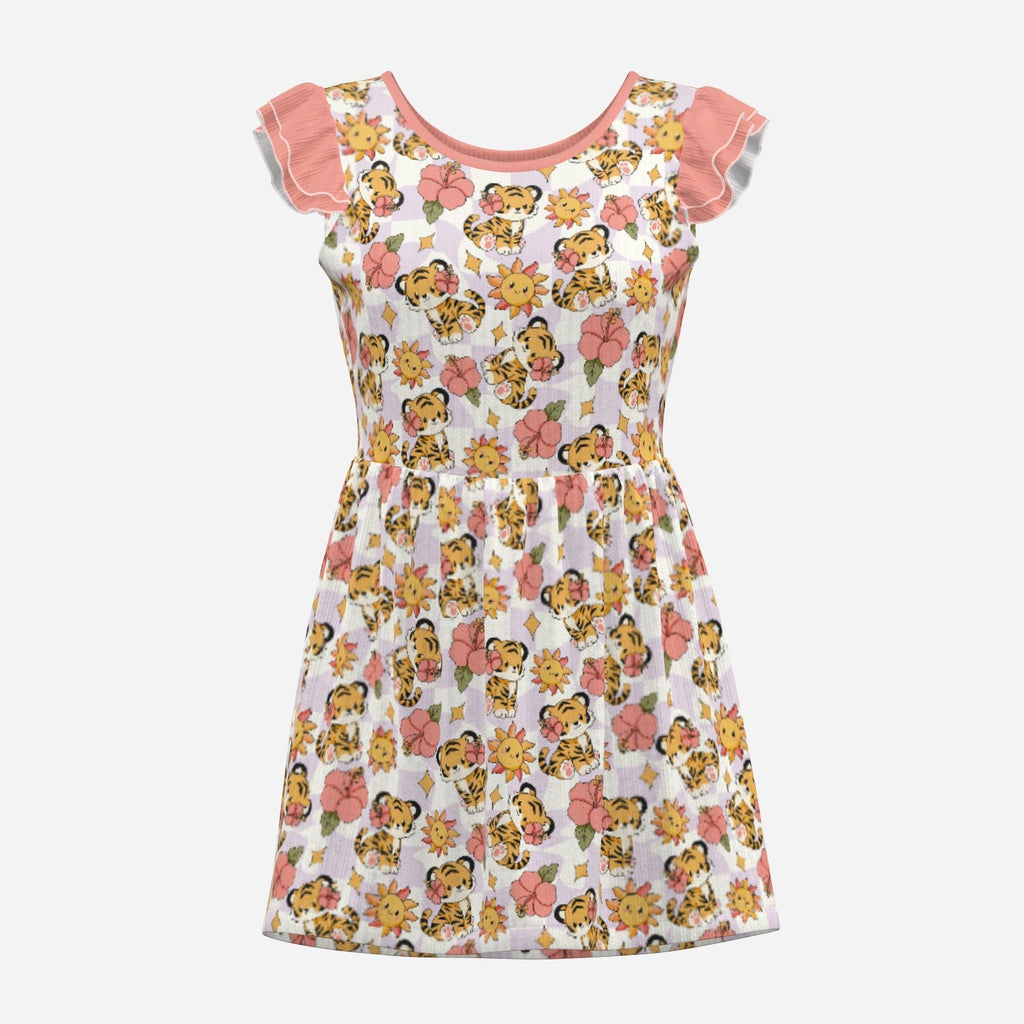 Sunbeam Tiger Playsuit CuddleDress | Built-In Brief & Snap Closure