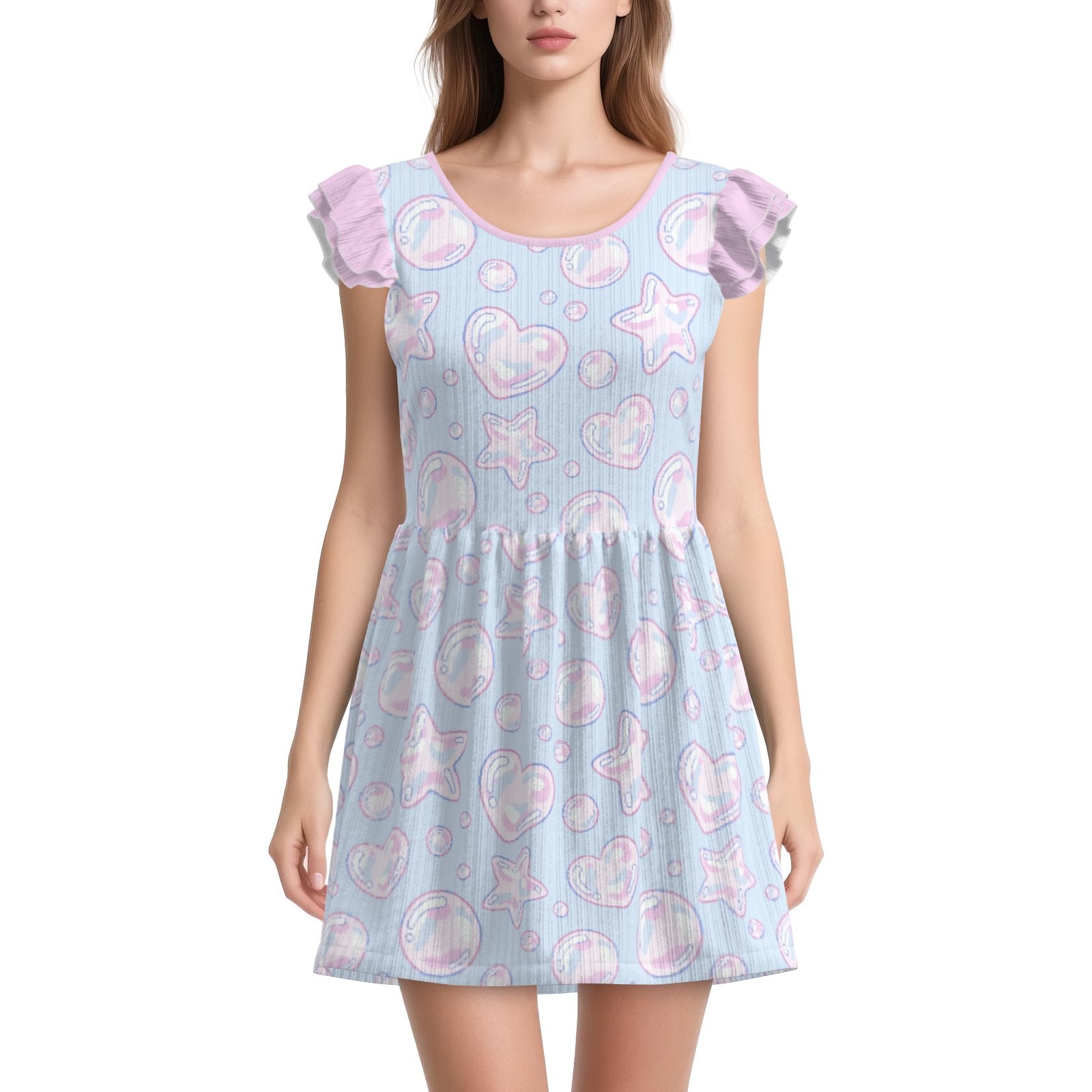 Kawaii Bubbles Playsuit CuddleDress | Built-In Brief & Snap Closure