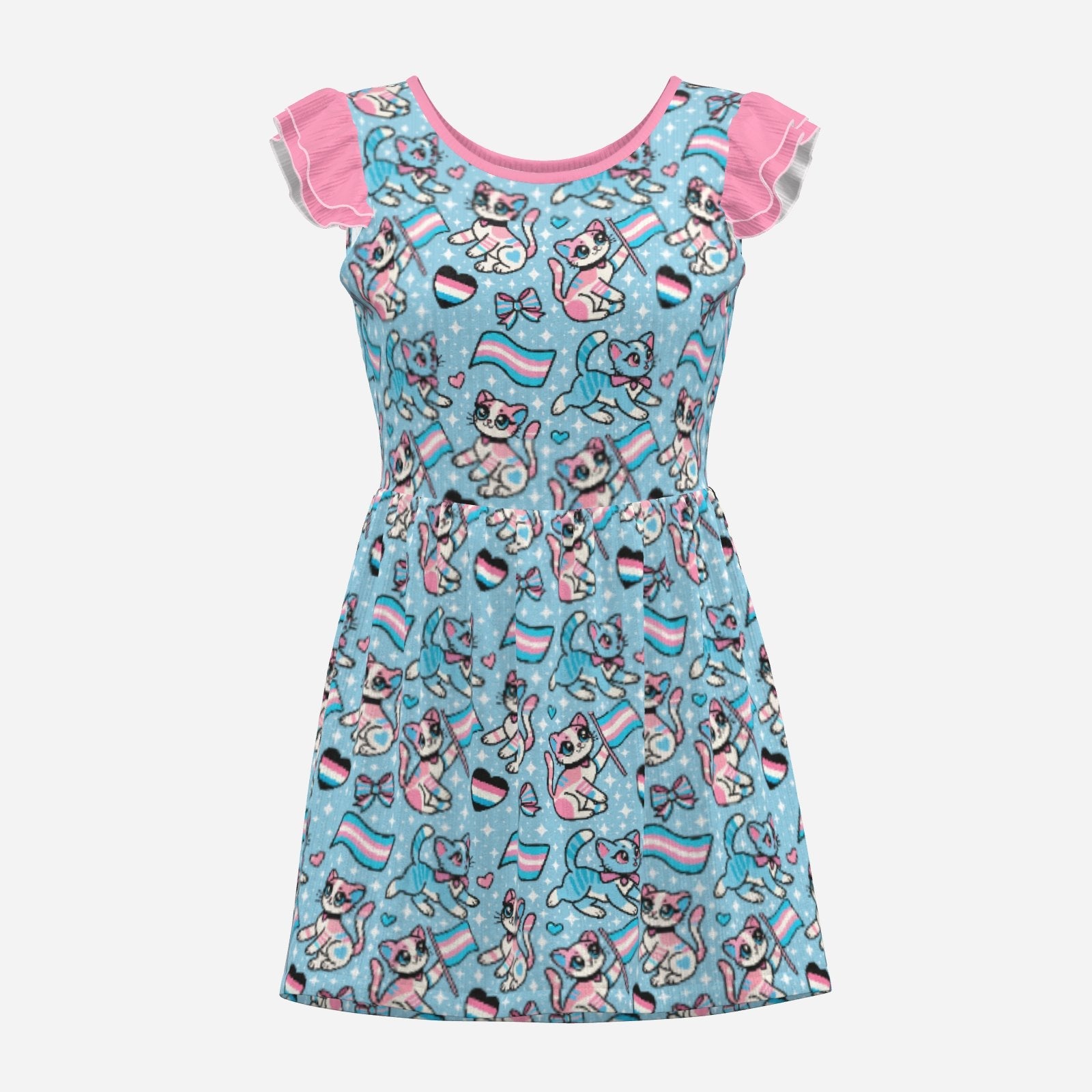 Purrfect Trans Pride Playsuit CuddleDress | Built-In Brief & Snap Closure