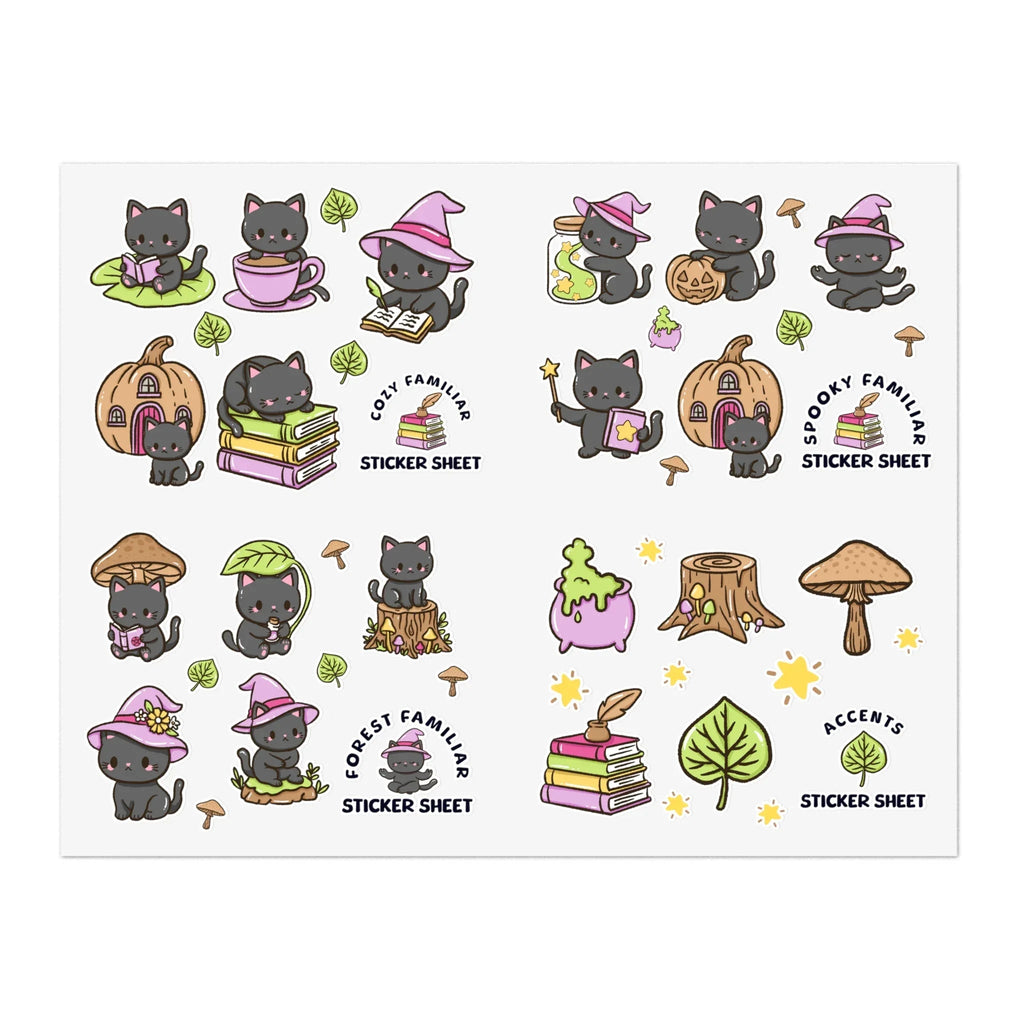 Kitty Cozy Familiar Sticker Sheet