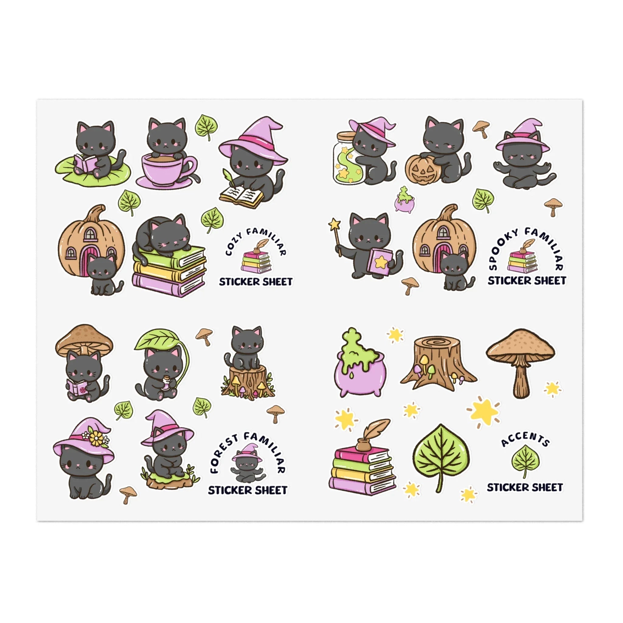Kitty Cozy Familiar Sticker Sheet