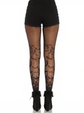 Bat Wing Sheer Tights Black (OS)