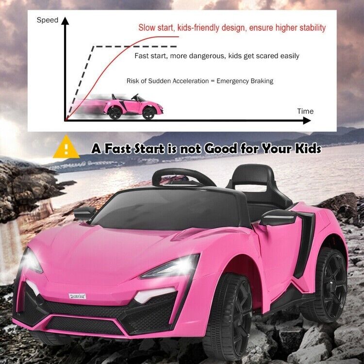 2-Door 12V RC Electric Ride-On Car for Kids with Music and Lights