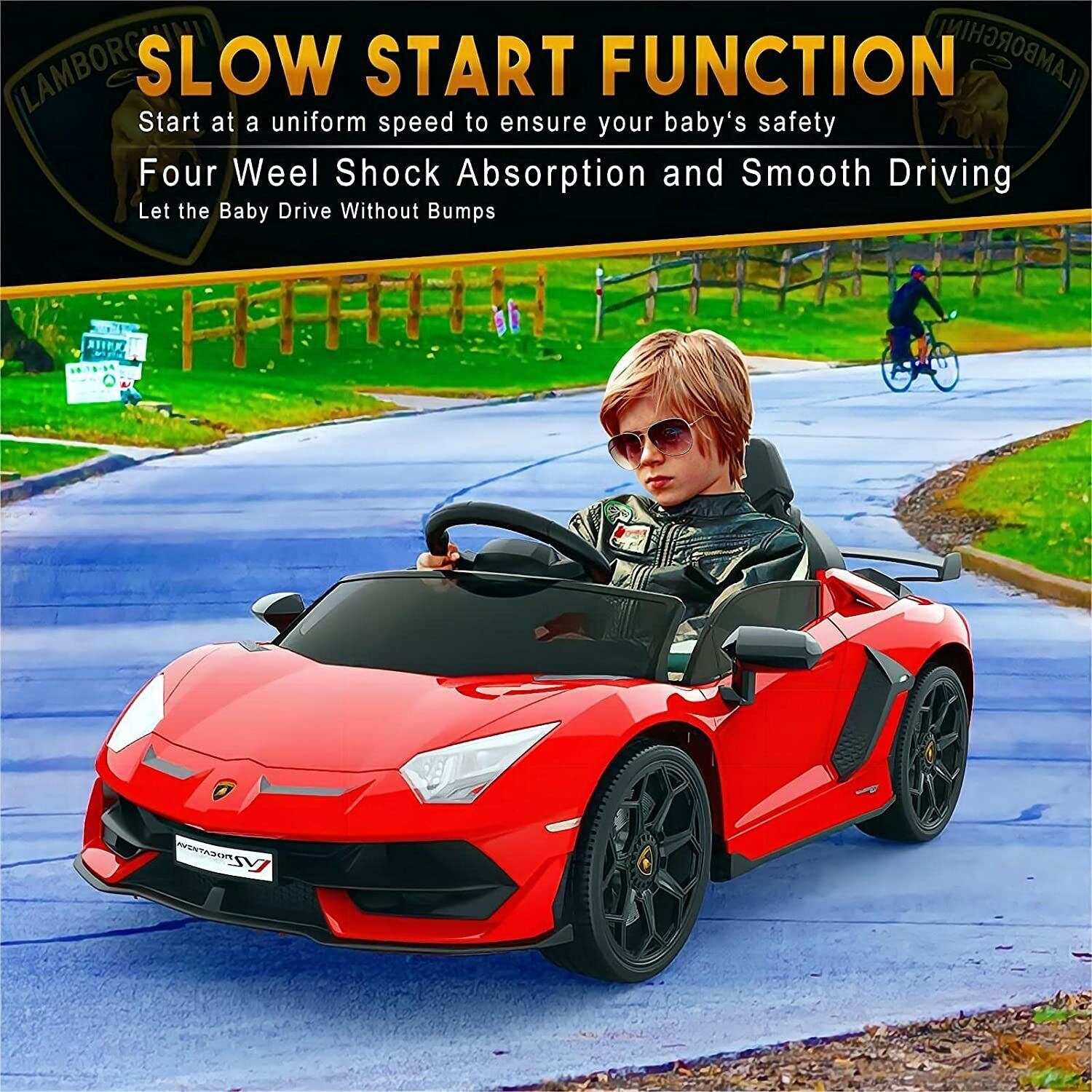 2-in-1 Electric Ride On Sports Car Toy with Remote Control, 12V Battery, 2 Speeds, and LED Lights