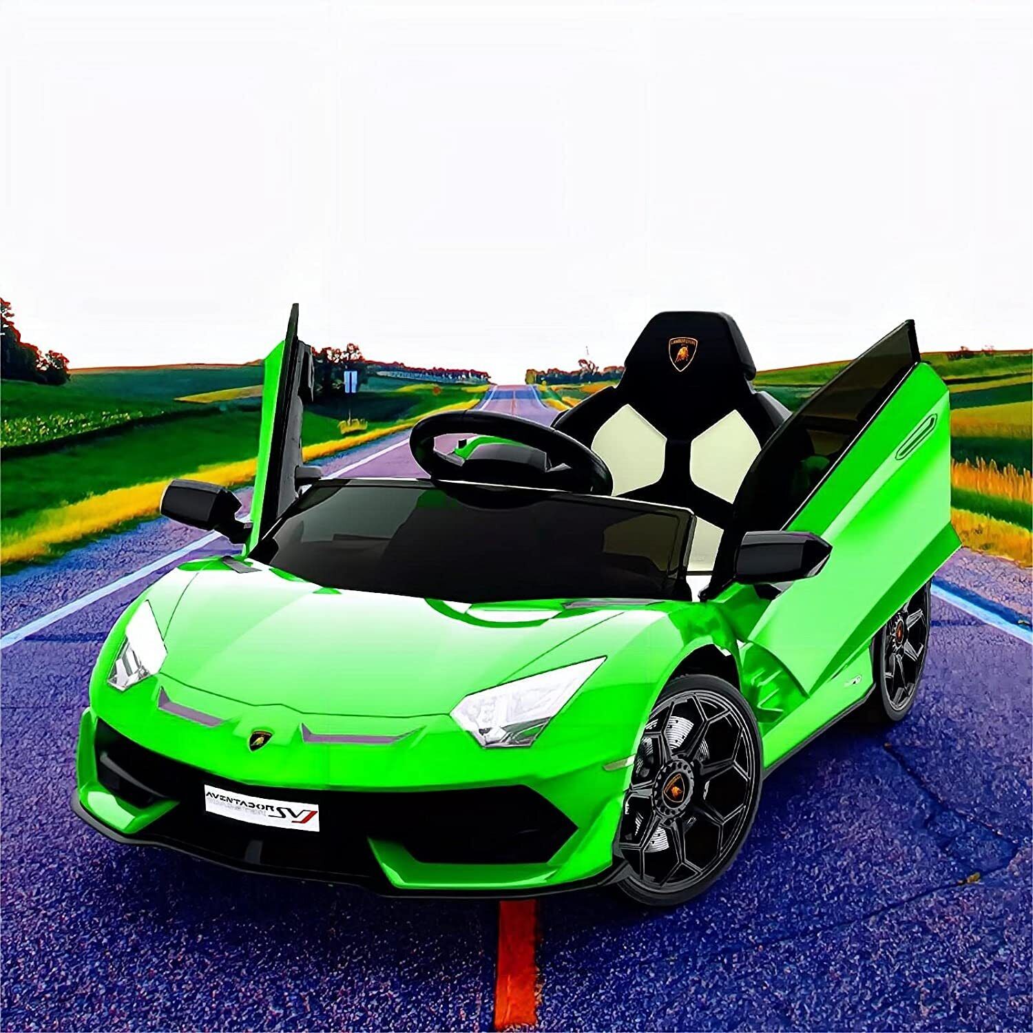 2-in-1 Electric Ride On Sports Car Toy with Remote Control, 12V Battery, 2 Speeds, and LED Lights