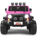 2-Seat Pink Ride on Car with Remote Control, LED Lights, and Music for Toddlers