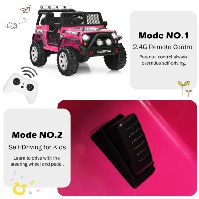 2-Seater 12V Electric Ride-On Truck for Kids with Remote Control