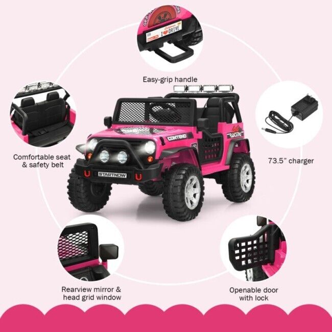 2-Seater 12V Electric Ride-On Truck for Kids with Remote Control