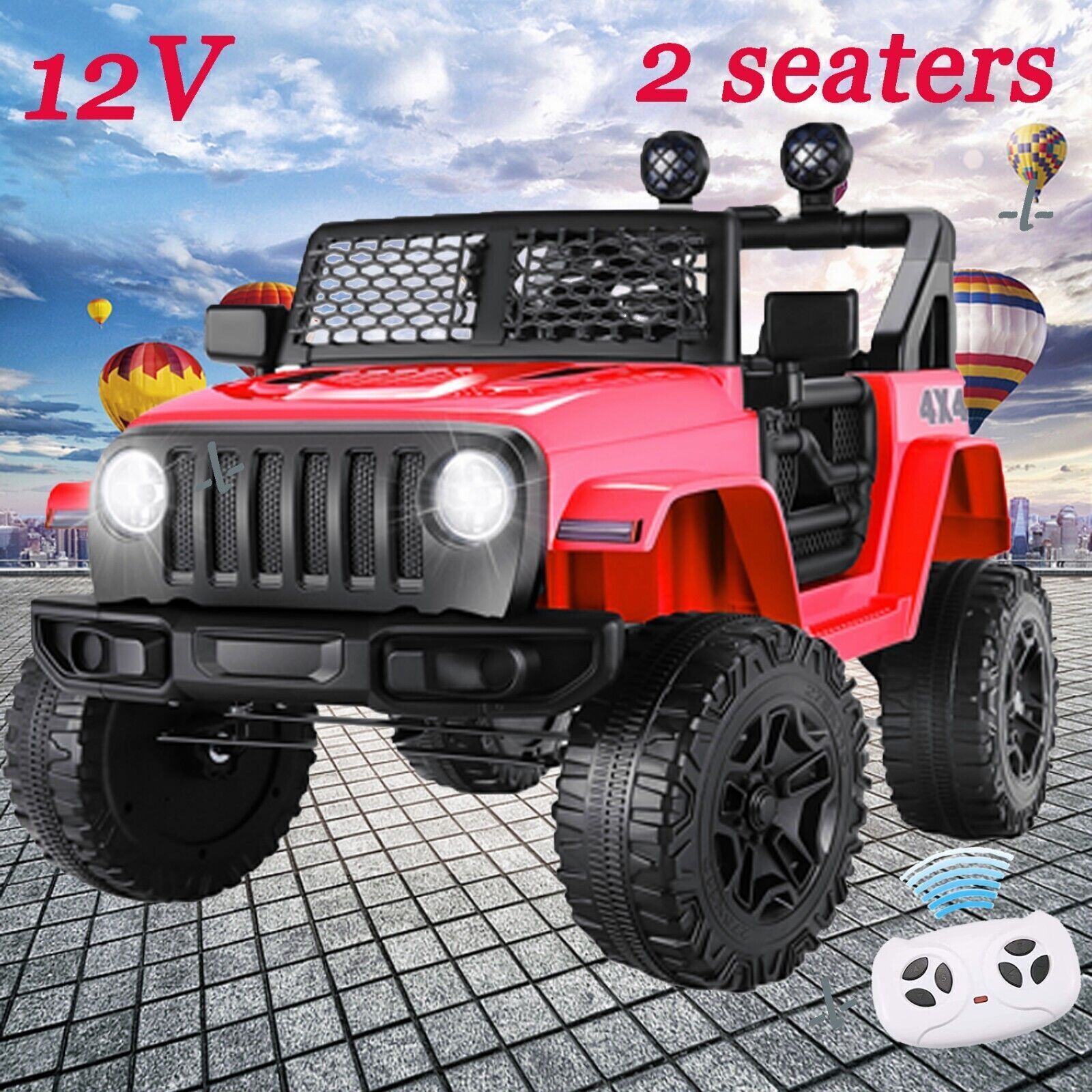 2-Seater 12V Electric Ride-On Truck with Bluetooth and Remote Control for Kids
