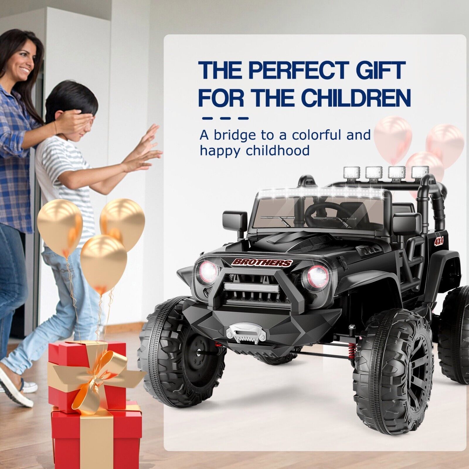 2-Seater 24V/12V Electric Ride-On Truck for Kids with Bluetooth and 2x200W Motors - 77 New Features!