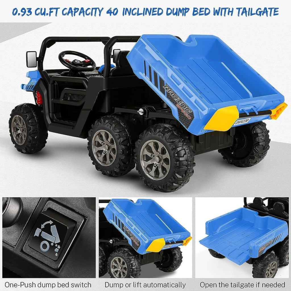 24V 4WD Kids Electric Car with Remote Control and Dump Bed - 2 Seater Ride-On Vehicle