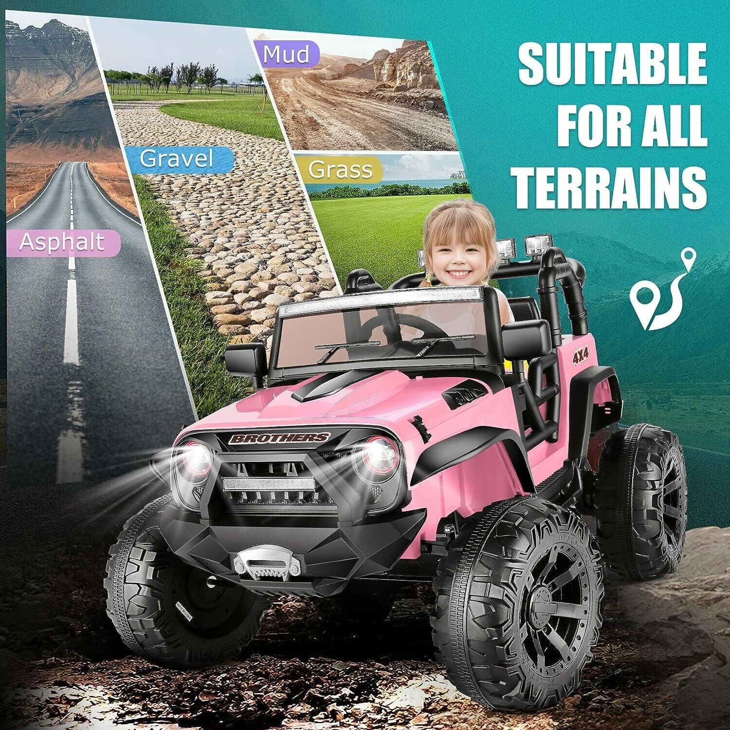 2-Seater 24V Electric Ride-On Car for Kids with Remote Control - Pink