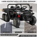 2 Seater 24V Electric Ride-On Car with 4WD, Tractor Trailer, and Dump Feature