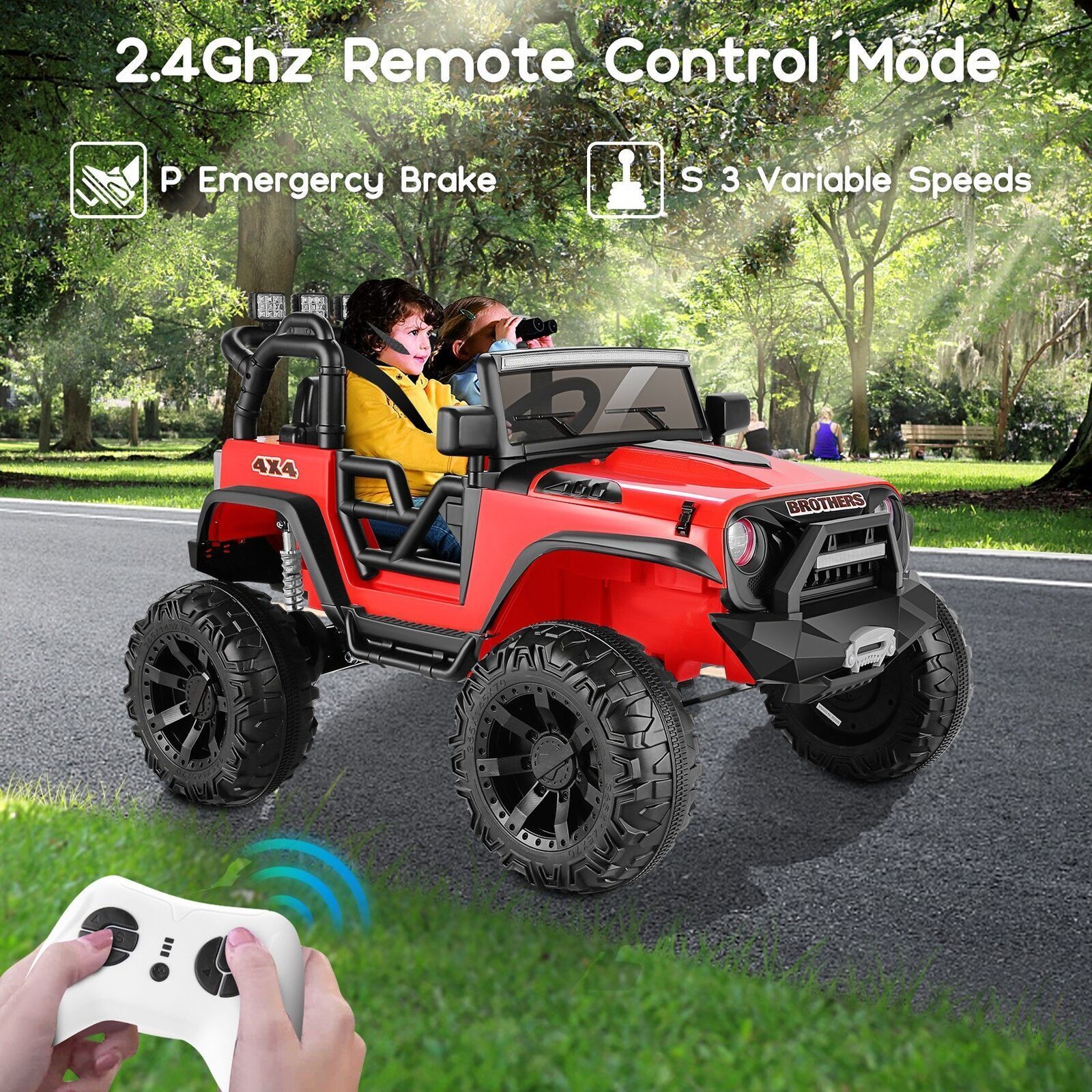 2-Seater 24V Electric Ride-On Truck for Kids with Bluetooth and Remote Control