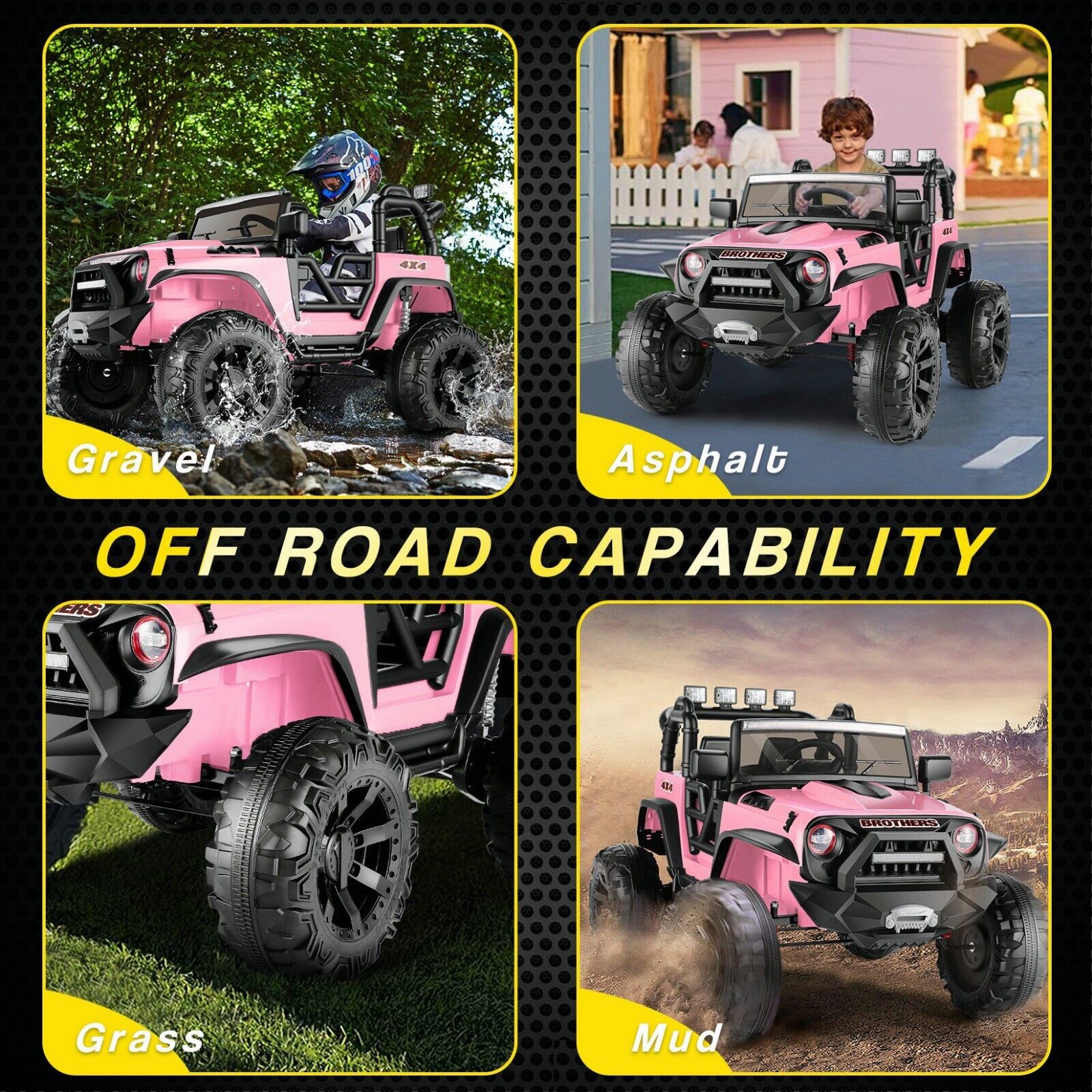 2-Seater 24V Electric Ride-On Truck for Kids with Parental Remote Control - US Version